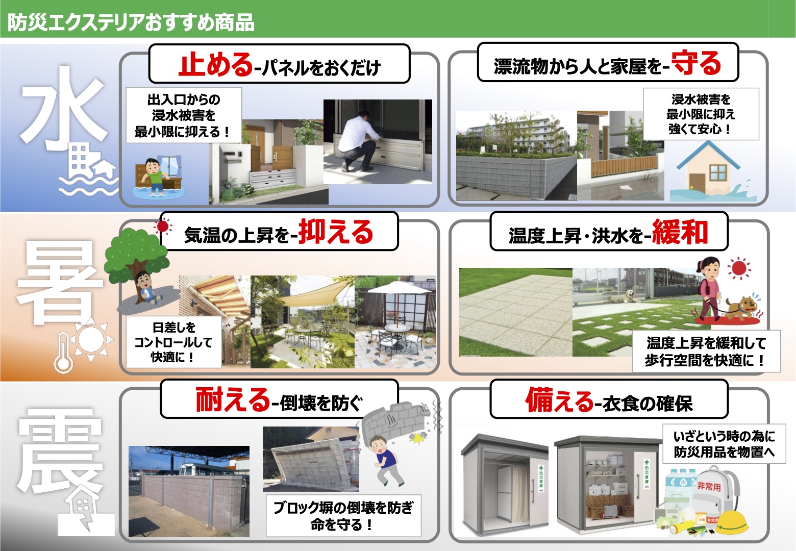 防災エクステリアおすすめ商品